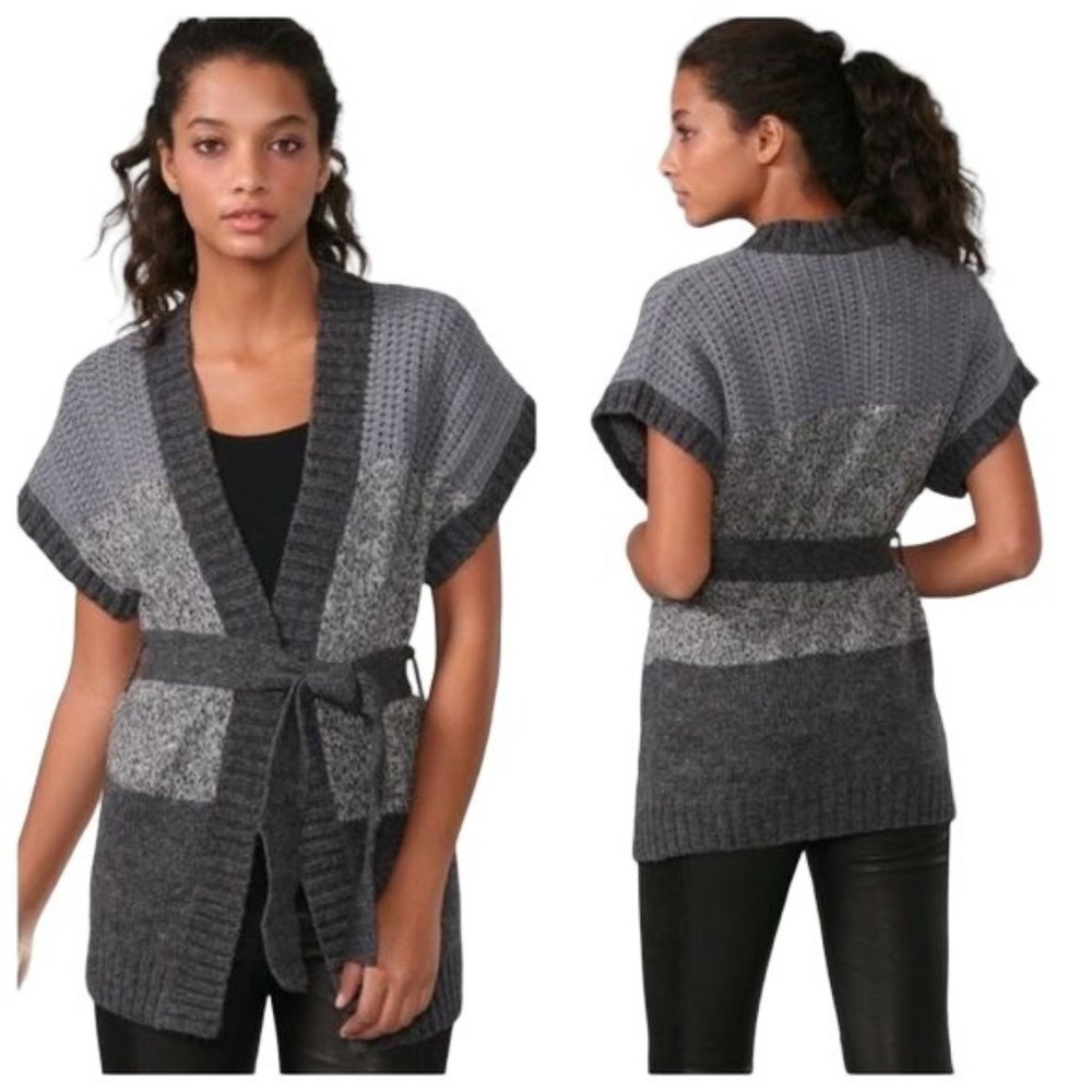 Theory Gray Knit Cardigan